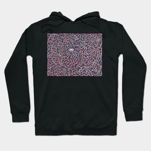 Maze with Colorful Dots Hoodie by gorff